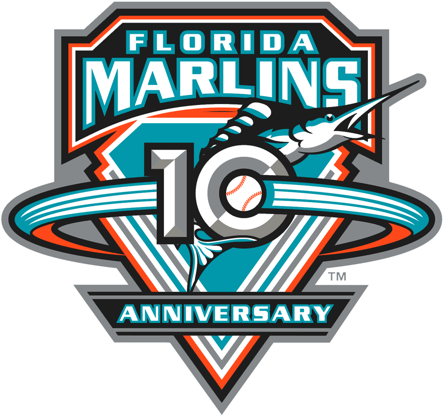 Miami Marlins 2003 Anniversary Logo iron on paper